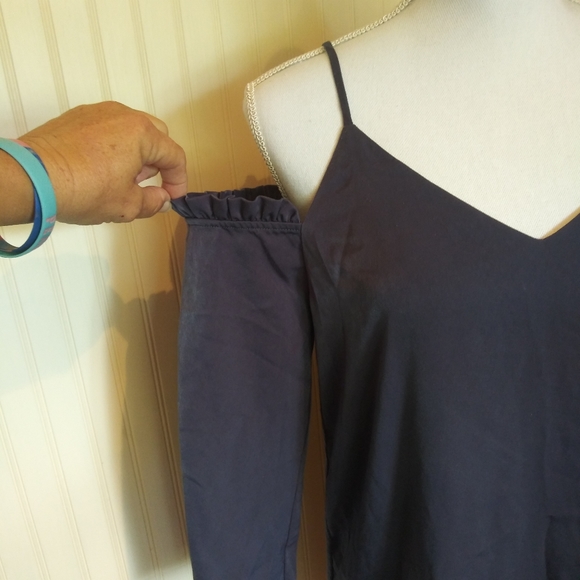 Cold Shoulder Purplish Gray Dress - Picture 2 of 4